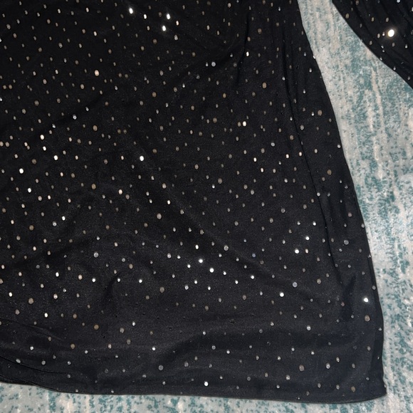 SPARKLY BLACK LONGSLEEVE DRESS - Picture 4 of 5